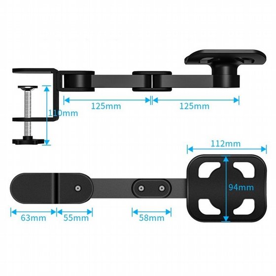 ���� ������ ����� �� ��������� ���� Aluminum Triangle Arm Support Desk Mount ���� LaTera