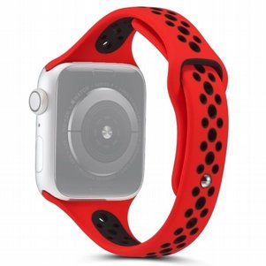 רצועת סיליקון מדגם Little Waist Sport Silicone Band מבית LaTera לשעון חכם מדגם: Apple Watch 42mm/44mm/45mm (צבע Red/Black) רצועת סיליקון מדגם Little Waist Sport Silicone Band מבית LaTera לשעון חכם מדגם: Apple Watch 42mm/44mm/45mm (צבע Red/Black)