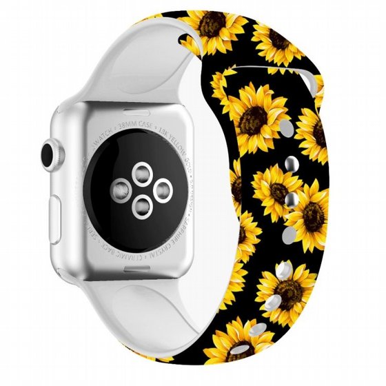 ����� ������� ����  Printing Double Nail Silicone Band ���� LaTera ����� ��� ����: Apple Watch 42mm/44mm/45mm (��� Sunflower)