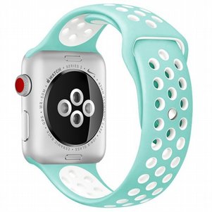 רצועת סיליקון מדגם Sport Silicone Band מבית LaTera לשעון חכם מדגם: Apple Watch 38mm/40mm/41mm (צבע White/Green) רצועת סיליקון מדגם Sport Silicone Band מבית LaTera לשעון חכם מדגם: Apple Watch 38mm/40mm/41mm (צבע White/Green)