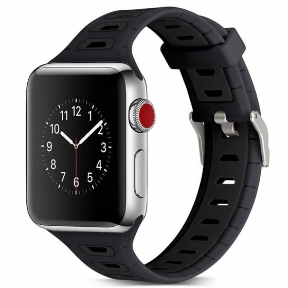 ����� ������� ����  T-Shape Two Color Silicone Band ���� LaTera ����� ��� ����: Apple Watch 38mm/40mm/41mm (��� Black)