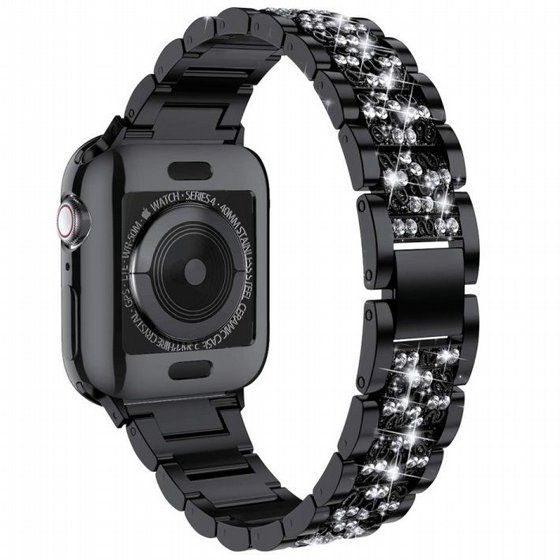 ����� ���� ���� Three Bead Diamond Steel Band ���� LaTera ����� ��� ����: Apple Watch 42mm/44mm/45mm (��� Black)