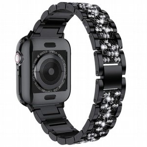 רצועת מתכת מדגם Three Bead Diamond Steel Band מבית LaTera לשעון חכם מדגם: Apple Watch 38mm/40mm/41mm (צבע Black) רצועת מתכת מדגם Three Bead Diamond Steel Band מבית LaTera לשעון חכם מדגם: Apple Watch 38mm/40mm/41mm (צבע Black)
