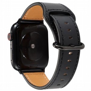 רצועת עור מדגם Solid Genuine Leather Band מבית LaTera לשעון חכם מדגם: Apple Watch 38mm/40mm/41mm (צבע Black) רצועת עור מדגם Solid Genuine Leather Band מבית LaTera לשעון חכם מדגם: Apple Watch 38mm/40mm/41mm (צבע Black)