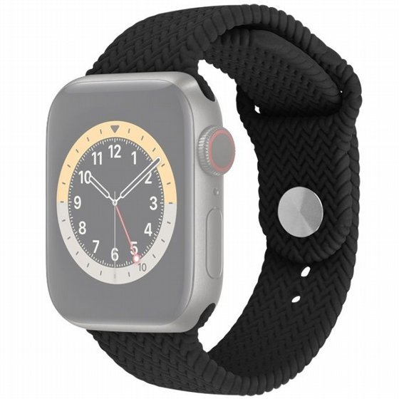 ����� ������� ����  Woven Pattern Silicone Band ���� LaTera ����� ��� ����: Apple Watch 42mm/44mm/45mm (��� Black)