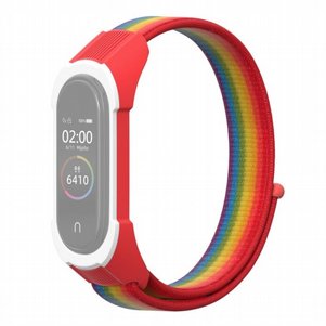 רצועת בד / ניילון מדגם Replacement Strap Nylon Band מבית LaTera לשעון חכם מדגם: Xiaomi Mi Band 5 / 6 (צבע Rainbow/Red White) רצועת בד / ניילון מדגם Replacement Strap Nylon Band מבית LaTera לשעון חכם מדגם: Xiaomi Mi Band 5 / 6 (צבע Rainbow/Red White)