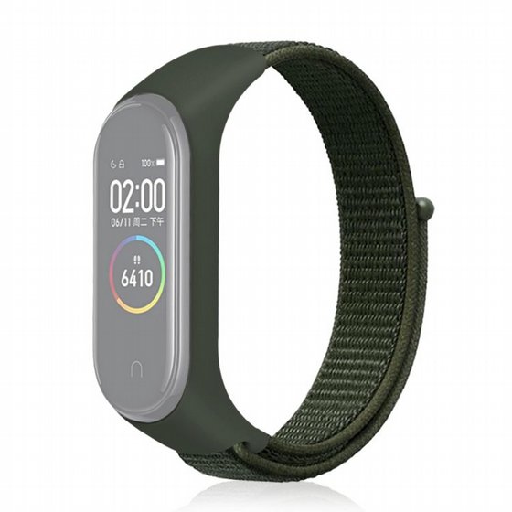 ����� �� / ������ ���� Woven Strap Nylon Band ���� LaTera ����� ��� ����: Xiaomi Mi Band 3 / 4 (��� Army Green)