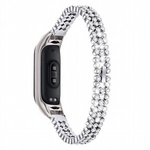רצועת מתכת מדגם Diamond Studded Steel Band מבית LaTera לשעון חכם מדגם: Xiaomi Mi Band 5 / 6 (צבע Silver) רצועת מתכת מדגם Diamond Studded Steel Band מבית LaTera לשעון חכם מדגם: Xiaomi Mi Band 5 / 6 (צבע Silver)