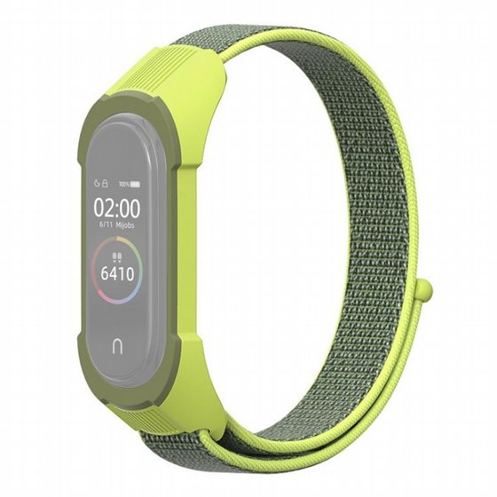 ����� �� / ������ ���� Replacement Strap Nylon Band ���� LaTera ����� ��� ����: Xiaomi Mi Band 3 / 4 (��� Yellow/Grass Green)