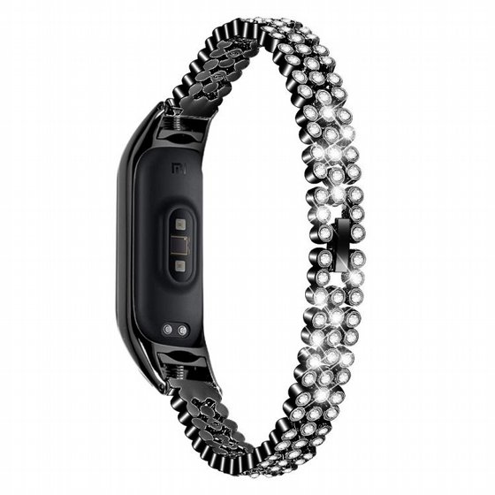 ����� ���� ���� Diamond Studded Steel Band ���� LaTera ����� ��� ����: Xiaomi Mi Band 5 / 6 (��� Black)