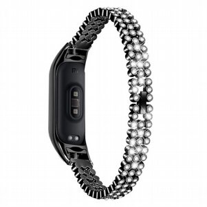 רצועת מתכת מדגם Diamond Studded Steel Band מבית LaTera לשעון חכם מדגם: Xiaomi Mi Band 3 / 4 (צבע Black) רצועת מתכת מדגם Diamond Studded Steel Band מבית LaTera לשעון חכם מדגם: Xiaomi Mi Band 3 / 4 (צבע Black)