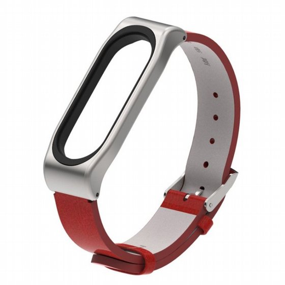 ����� ��� ���� Wrist Straps Leather Band ���� LaTera ����� ��� ����: Xiaomi Mi Band 5 / 6 (��� Red)