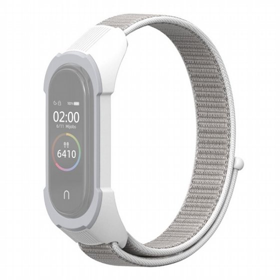 ����� �� / ������ ���� Replacement Strap Nylon Band ���� LaTera ����� ��� ����: Xiaomi Mi Band 3 / 4 (��� Seashell/White Grey)