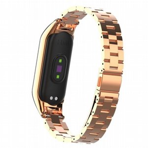 רצועת מתכת מדגם Double Spring Steel Band מבית LaTera לשעון חכם מדגם: Xiaomi Mi Band 3 / 4 (צבע Rose Gold) רצועת מתכת מדגם Double Spring Steel Band מבית LaTera לשעון חכם מדגם: Xiaomi Mi Band 3 / 4 (צבע Rose Gold)