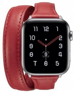 רצועת עור מדגם Thin Genuine Double Loop Leather Band מבית LaTera לשעון חכם מדגם: Apple Watch 38mm/40mm/41mm (צבע Red) רצועת עור מדגם Thin Genuine Double Loop Leather Band מבית LaTera לשעון חכם מדגם: Apple Watch 38mm/40mm/41mm (צבע Red)