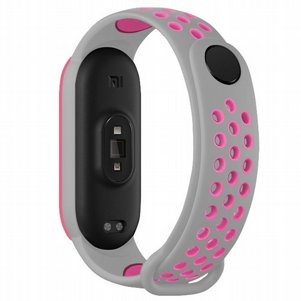 רצועת סיליקון מדגם Sports Breathable Silicone Band מבית LaTera לשעון חכם מדגם: Xiaomi Mi Band 5 / 6 (צבע Gray/Pink) רצועת סיליקון מדגם Sports Breathable Silicone Band מבית LaTera לשעון חכם מדגם: Xiaomi Mi Band 5 / 6 (צבע Gray/Pink)