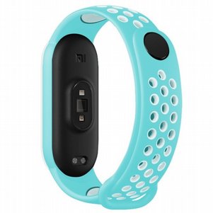 רצועת סיליקון מדגם Sports Breathable Silicone Band מבית LaTera לשעון חכם מדגם: Xiaomi Mi Band 5 / 6 (צבע Teal/White) רצועת סיליקון מדגם Sports Breathable Silicone Band מבית LaTera לשעון חכם מדגם: Xiaomi Mi Band 5 / 6 (צבע Teal/White)