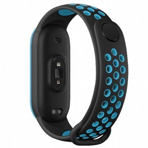 רצועת סיליקון מדגם Sports Breathable Silicone Band מבית LaTera לשעון חכם מדגם: Xiaomi Mi Band 5 / 6 (צבע Black/Blue) רצועת סיליקון מדגם Sports Breathable Silicone Band מבית LaTera לשעון חכם מדגם: Xiaomi Mi Band 5 / 6 (צבע Black/Blue)