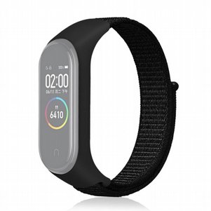 רצועת בד / ניילון מדגם Woven Strap Nylon Band מבית LaTera לשעון חכם מדגם: Xiaomi Mi Band 3 / 4 (צבע Black) רצועת בד / ניילון מדגם Woven Strap Nylon Band מבית LaTera לשעון חכם מדגם: Xiaomi Mi Band 3 / 4 (צבע Black)