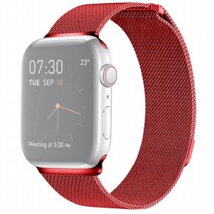 רצועת מתכת מדגם Milanese Loop Magnetic Steel Band מבית LaTera לשעון חכם מדגם: Apple Watch 42mm/44mm/45mm (צבע Red) רצועת מתכת מדגם Milanese Loop Magnetic Steel Band מבית LaTera לשעון חכם מדגם: Apple Watch 42mm/44mm/45mm (צבע Red)
