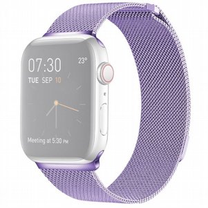 רצועת מתכת מדגם Milanese Loop Magnetic Steel Band מבית LaTera לשעון חכם מדגם: Apple Watch 38mm/40mm/41mm (צבע Light Purple) רצועת מתכת מדגם Milanese Loop Magnetic Steel Band מבית LaTera לשעון חכם מדגם: Apple Watch 38mm/40mm/41mm (צבע Light Purple)