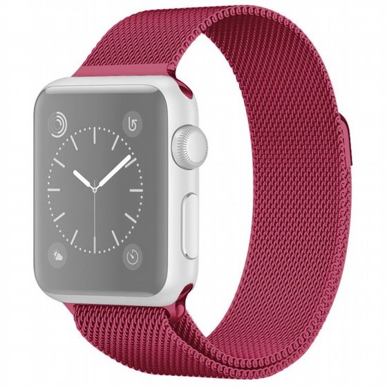 ����� ���� ���� Milanese Loop Magnetic Steel Band ���� LaTera ����� ��� ����: Apple Watch 38mm/40mm/41mm (��� Tea Red)