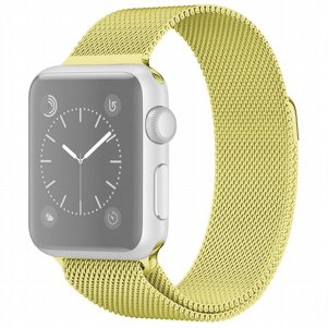 רצועת מתכת מדגם Milanese Loop Magnetic Steel Band מבית LaTera לשעון חכם מדגם: Apple Watch 42mm/44mm/45mm (צבע Yellow) רצועת מתכת מדגם Milanese Loop Magnetic Steel Band מבית LaTera לשעון חכם מדגם: Apple Watch 42mm/44mm/45mm (צבע Yellow)