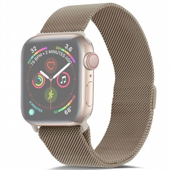 ����� ���� ���� Milanese Loop Magnetic Steel Band ���� LaTera ����� ��� ����: Apple Watch 42mm/44mm/45mm (��� Vintage Gold)