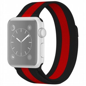 רצועת מתכת מדגם Milanese Loop Magnetic Steel Band מבית LaTera לשעון חכם מדגם: Apple Watch 38mm/40mm/41mm (צבע Black Red) רצועת מתכת מדגם Milanese Loop Magnetic Steel Band מבית LaTera לשעון חכם מדגם: Apple Watch 38mm/40mm/41mm (צבע Black Red)