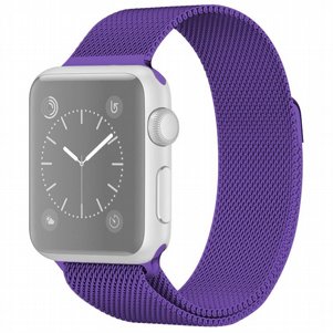 רצועת מתכת מדגם Milanese Loop Magnetic Steel Band מבית LaTera לשעון חכם מדגם: Apple Watch 38mm/40mm/41mm (צבע Bright Purple) רצועת מתכת מדגם Milanese Loop Magnetic Steel Band מבית LaTera לשעון חכם מדגם: Apple Watch 38mm/40mm/41mm (צבע Bright Purple)