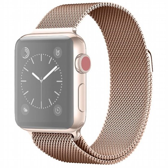 ����� ���� ���� Milanese Loop Magnetic Steel Band ���� LaTera ����� ��� ����: Apple Watch 38mm/40mm/41mm (��� Champagne Gold)