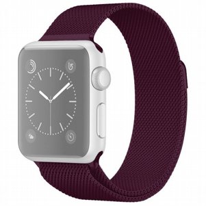 רצועת מתכת מדגם Milanese Loop Magnetic Steel Band מבית LaTera לשעון חכם מדגם: Apple Watch 38mm/40mm/41mm (צבע Wine Red) רצועת מתכת מדגם Milanese Loop Magnetic Steel Band מבית LaTera לשעון חכם מדגם: Apple Watch 38mm/40mm/41mm (צבע Wine Red)