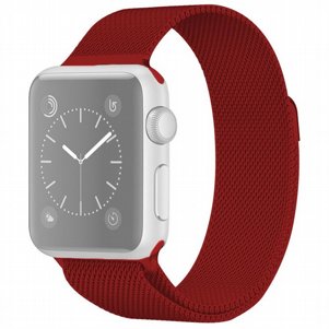 רצועת מתכת מדגם Milanese Loop Magnetic Steel Band מבית LaTera לשעון חכם מדגם: Apple Watch 38mm/40mm/41mm (צבע Rose Red) רצועת מתכת מדגם Milanese Loop Magnetic Steel Band מבית LaTera לשעון חכם מדגם: Apple Watch 38mm/40mm/41mm (צבע Rose Red)