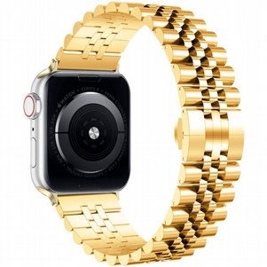 רצועת מתכת מדגם Five Beads Steel Band מבית LaTera לשעון חכם מדגם: Apple Watch 38mm/40mm/41mm (צבע Gold) רצועת מתכת מדגם Five Beads Steel Band מבית LaTera לשעון חכם מדגם: Apple Watch 38mm/40mm/41mm (צבע Gold)
