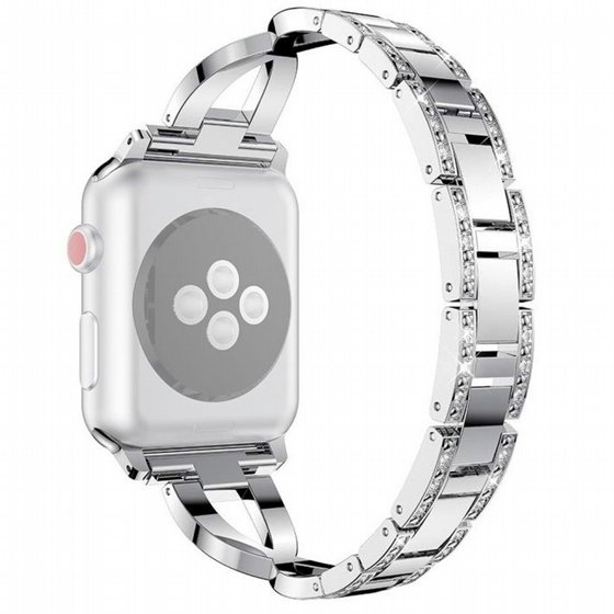 ����� ���� ���� Colorful Diamond Steel Band ���� LaTera ����� ��� ����: Apple Watch 38mm/40mm/41mm (��� Silver)
