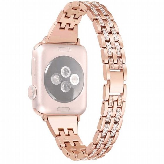 ����� ���� ���� Colorful Bead Diamond Steel Band ���� LaTera ����� ��� ����: Apple Watch 42mm/44mm/45mm (��� Rose Gold)