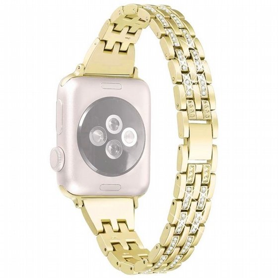 ����� ���� ���� Colorful Bead Diamond Steel Band ���� LaTera ����� ��� ����: Apple Watch 42mm/44mm/45mm (��� Gold)