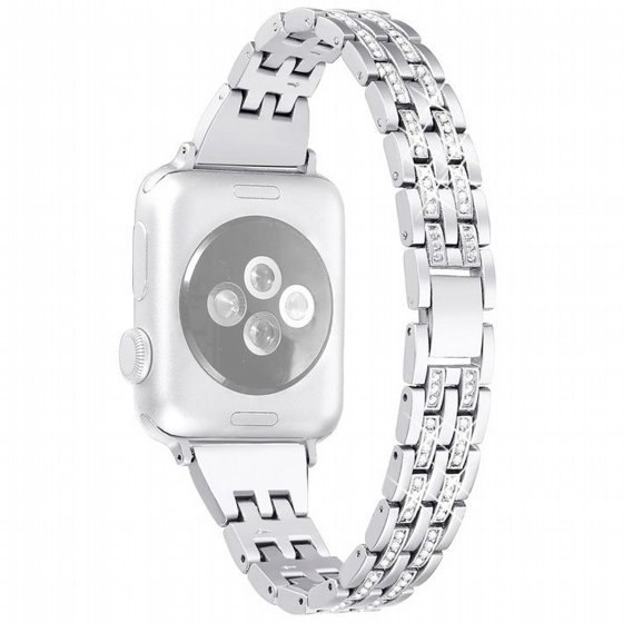 ����� ���� ���� Colorful Bead Diamond Steel Band ���� LaTera ����� ��� ����: Apple Watch 38mm/40mm/41mm (��� Silver)