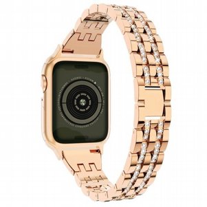 רצועת מתכת מדגם Diamond Steel Band מבית LaTera לשעון חכם מדגם: Apple Watch 42mm/44mm/45mm (צבע Champagne Gold) רצועת מתכת מדגם Diamond Steel Band מבית LaTera לשעון חכם מדגם: Apple Watch 42mm/44mm/45mm (צבע Champagne Gold)