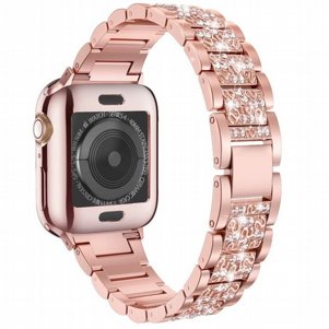 רצועת מתכת מדגם Three Bead Diamond Steel Band מבית LaTera לשעון חכם מדגם: Apple Watch 42mm/44mm/45mm (צבע Rose Gold) רצועת מתכת מדגם Three Bead Diamond Steel Band מבית LaTera לשעון חכם מדגם: Apple Watch 42mm/44mm/45mm (צבע Rose Gold)