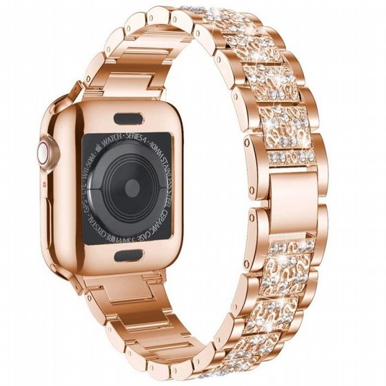 ����� ���� ���� Three Bead Diamond Steel Band ���� LaTera ����� ��� ����: Apple Watch 38mm/40mm/41mm (��� Champagne Gold)