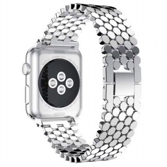 ����� ���� ���� Honeycomb Diamond Steel Band ���� LaTera ����� ��� ����: Apple Watch 42mm/44mm/45mm (��� Silver)