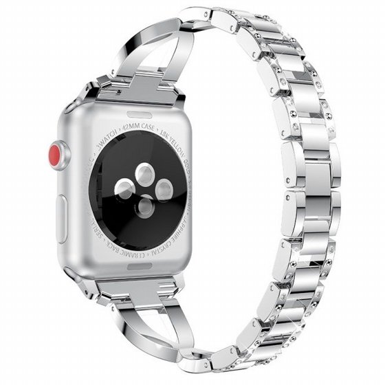 ����� ���� ���� Xshaped Diamond Steel Band ���� LaTera ����� ��� ����: Apple Watch 42mm/44mm/45mm (��� Silver)