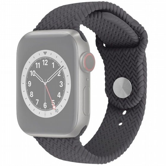 ����� ������� ����  Woven Pattern Silicone Band ���� LaTera ����� ��� ����: Apple Watch 42mm/44mm/45mm (��� charcoal)
