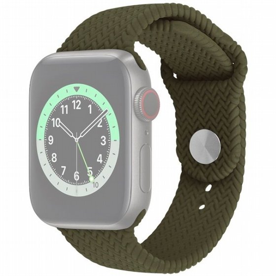 ����� ������� ����  Woven Pattern Silicone Band ���� LaTera ����� ��� ����: Apple Watch 38mm/40mm/41mm (��� Dark Olive Green)
