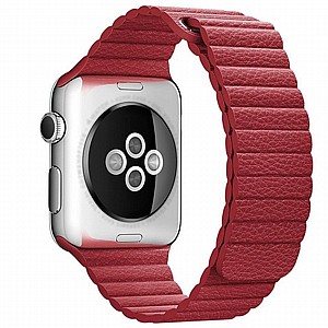 ����� ��� ���� Magnetic Leather Band ���� LaTera ����� ��� ����: Apple Watch 42mm/44mm/45mm (��� Red)