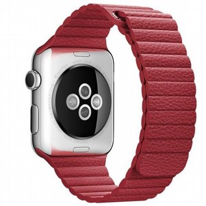 רצועת עור מדגם Magnetic Leather Band מבית LaTera לשעון חכם מדגם: Apple Watch 38mm/40mm/41mm (צבע Red) רצועת עור מדגם Magnetic Leather Band מבית LaTera לשעון חכם מדגם: Apple Watch 38mm/40mm/41mm (צבע Red)