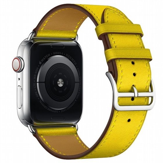 ����� ��� ���� Replacement Leather  Band ���� LaTera ����� ��� ����: Apple Watch 42mm/44mm/45mm (��� Yellow)