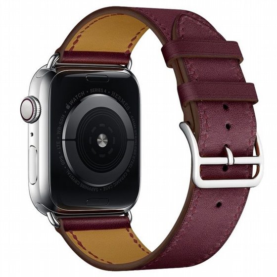 ����� ��� ���� Replacement  Leather Band ���� LaTera ����� ��� ����: Apple Watch 42mm/44mm/45mm (��� Purplish Red)