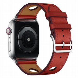 רצועת עור מדגם Fashionable Circle Leather Band מבית LaTera לשעון חכם מדגם: Apple Watch 42mm/44mm/45mm (צבע Red) רצועת עור מדגם Fashionable Circle Leather Band מבית LaTera לשעון חכם מדגם: Apple Watch 42mm/44mm/45mm (צבע Red)